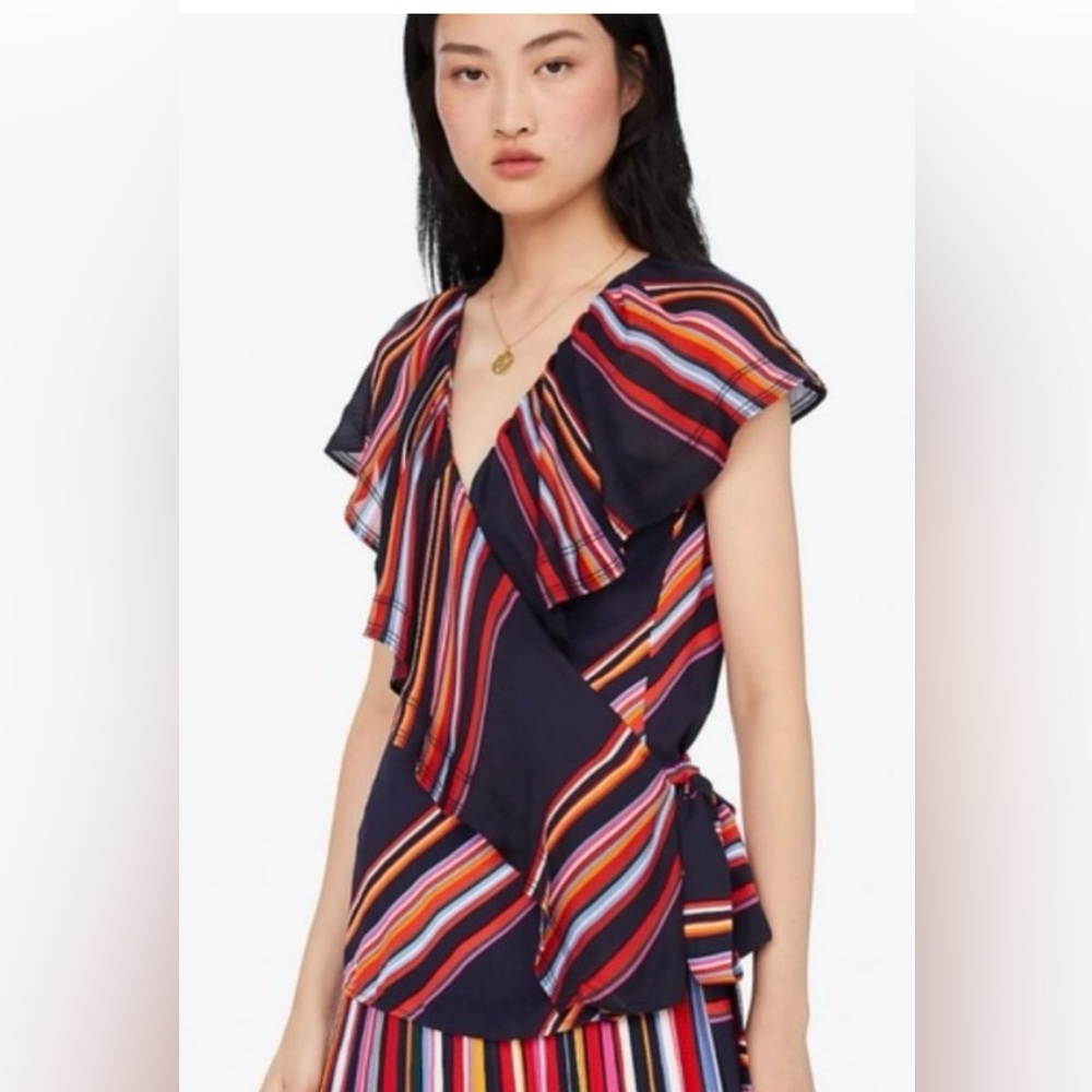 Tory Burch Adelia Top in Vivid Stripe Size 0